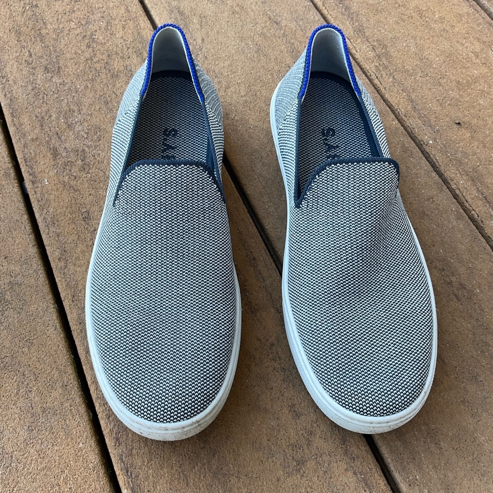 Rothy’s The Original Slip On Sneaker | Women’s Size 8 | Grey/Navy/White